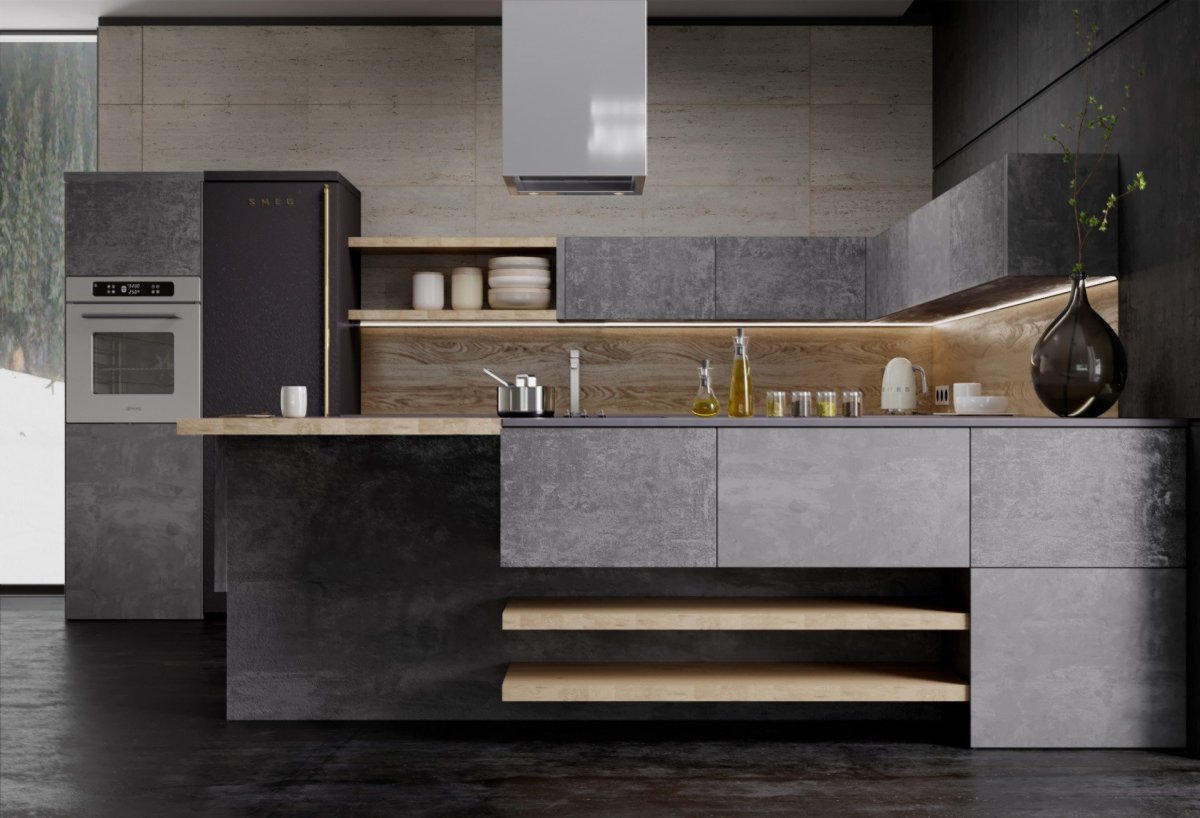 Кухня из бетона