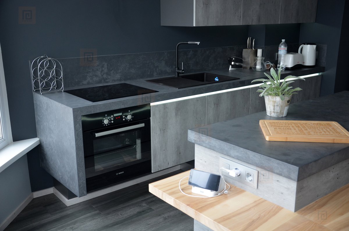 Кухонная столешница из бетона
