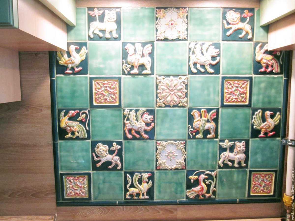 Кухонный фартук изразцы