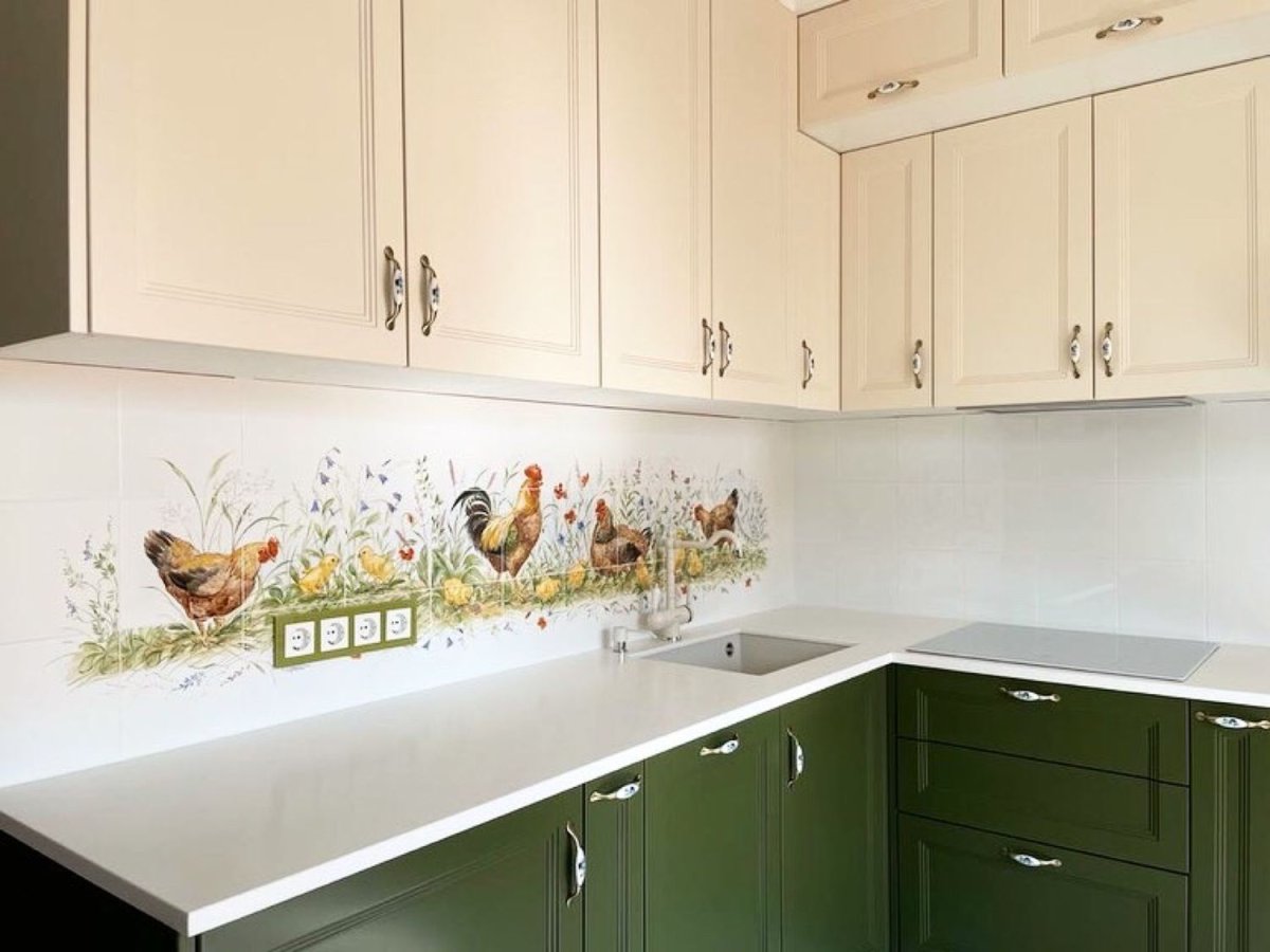 Панно из плитки на кухню для фартука