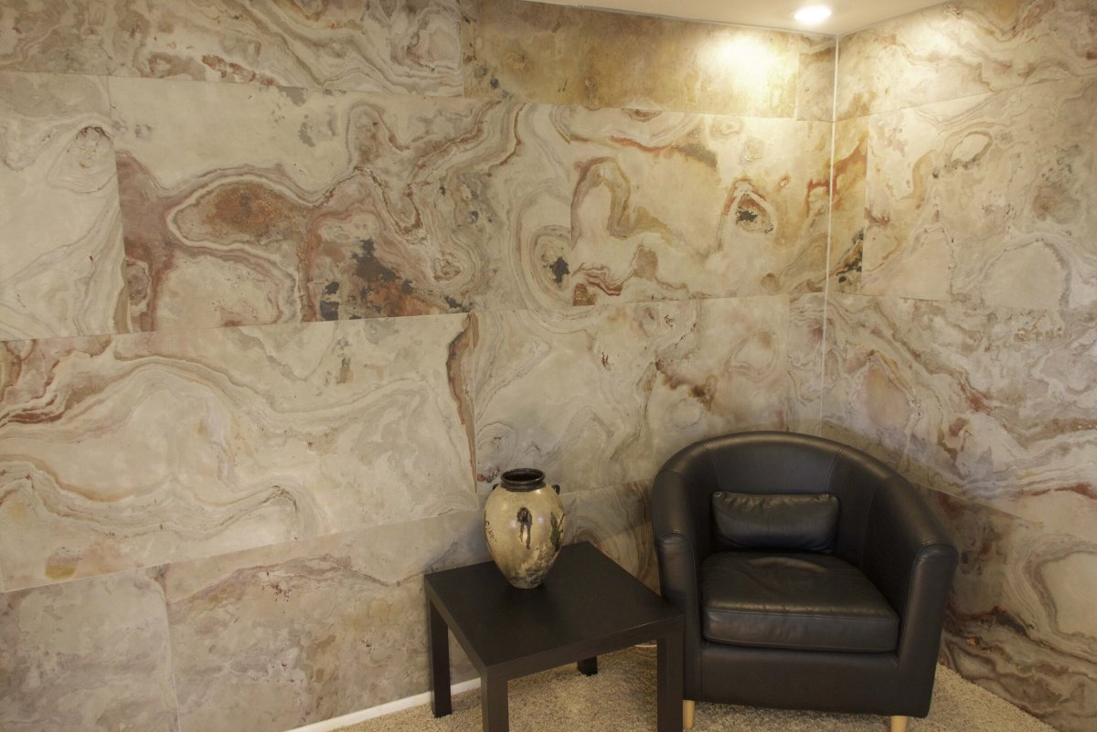 Отделка стен гибким камнем