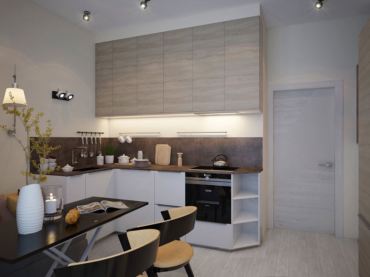 Матовый натяжной потолок на кухне