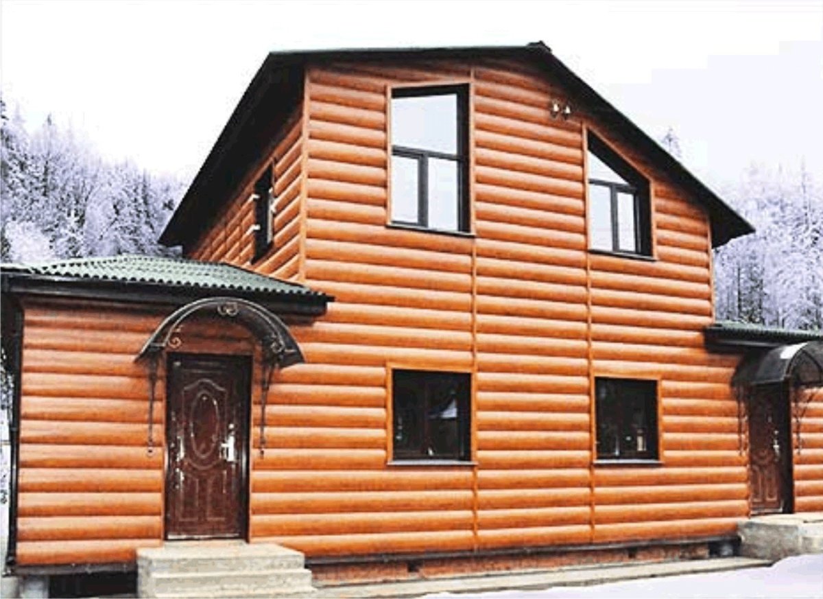 Фасад сайдинг блок Хаус