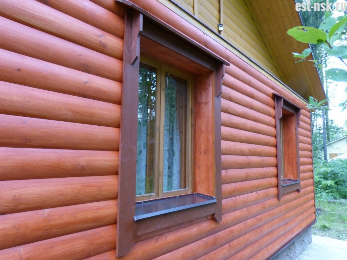 Дом обшитый вагонкой блок Хаус