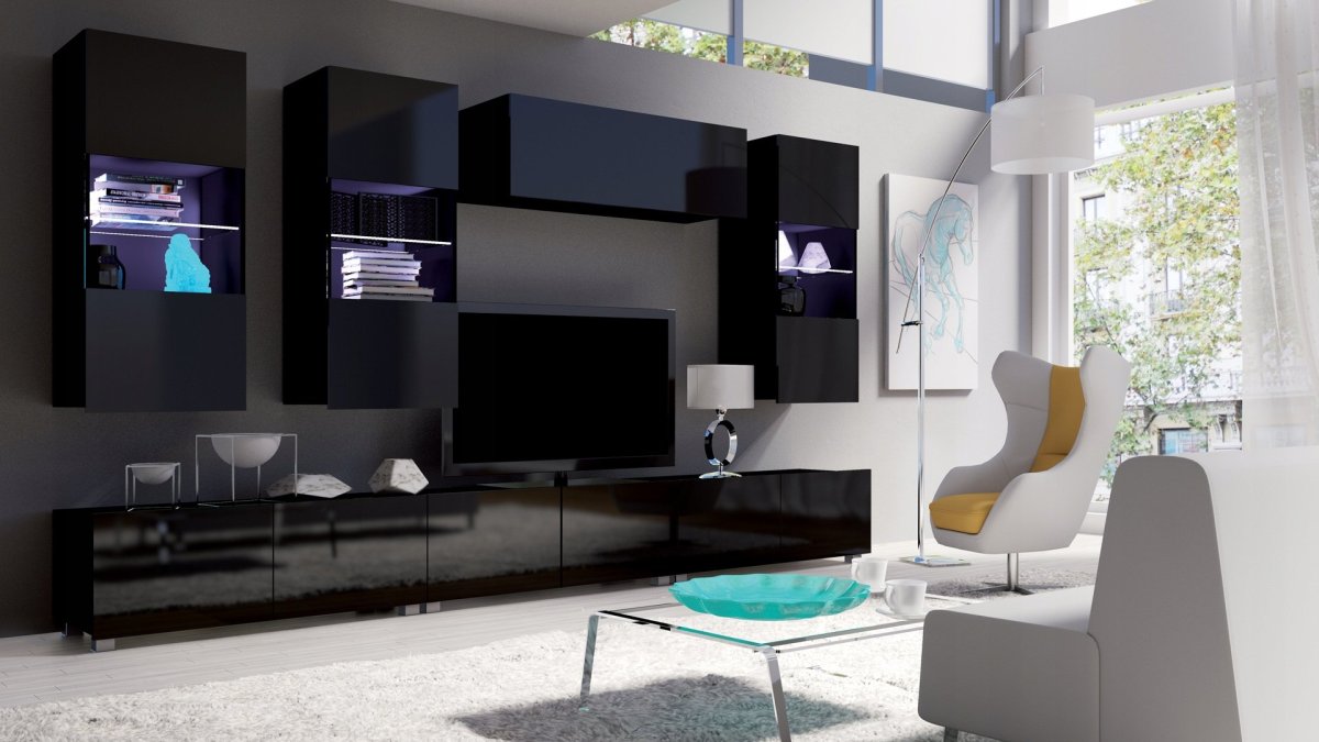 Подвесные стенки в гостиную