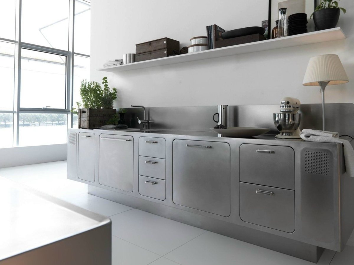 Фасады из нержавейки для кухни