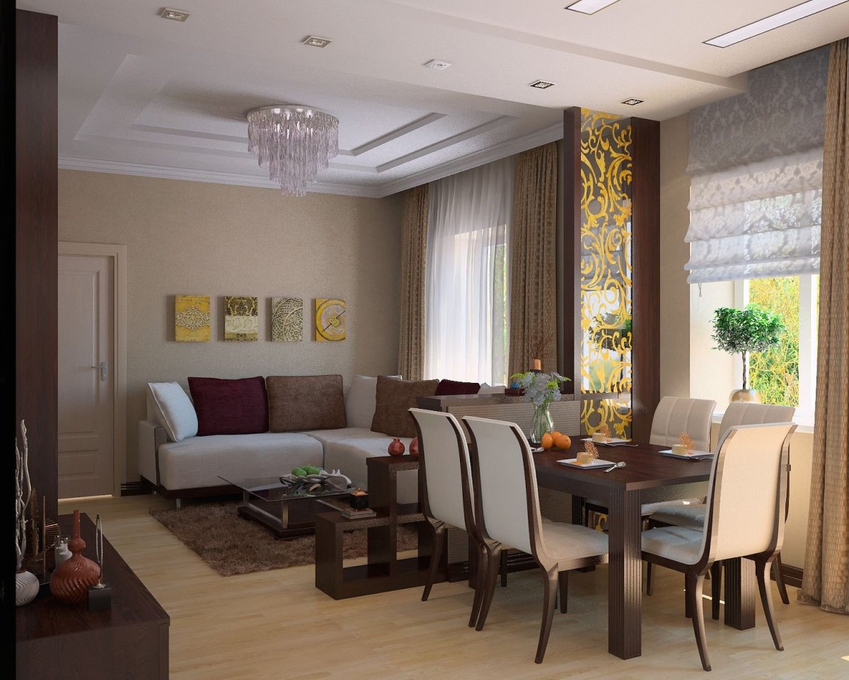 Гостиная Объединенная со столовой