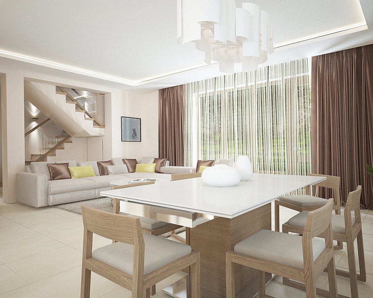 Гостиная с обеденной зоной