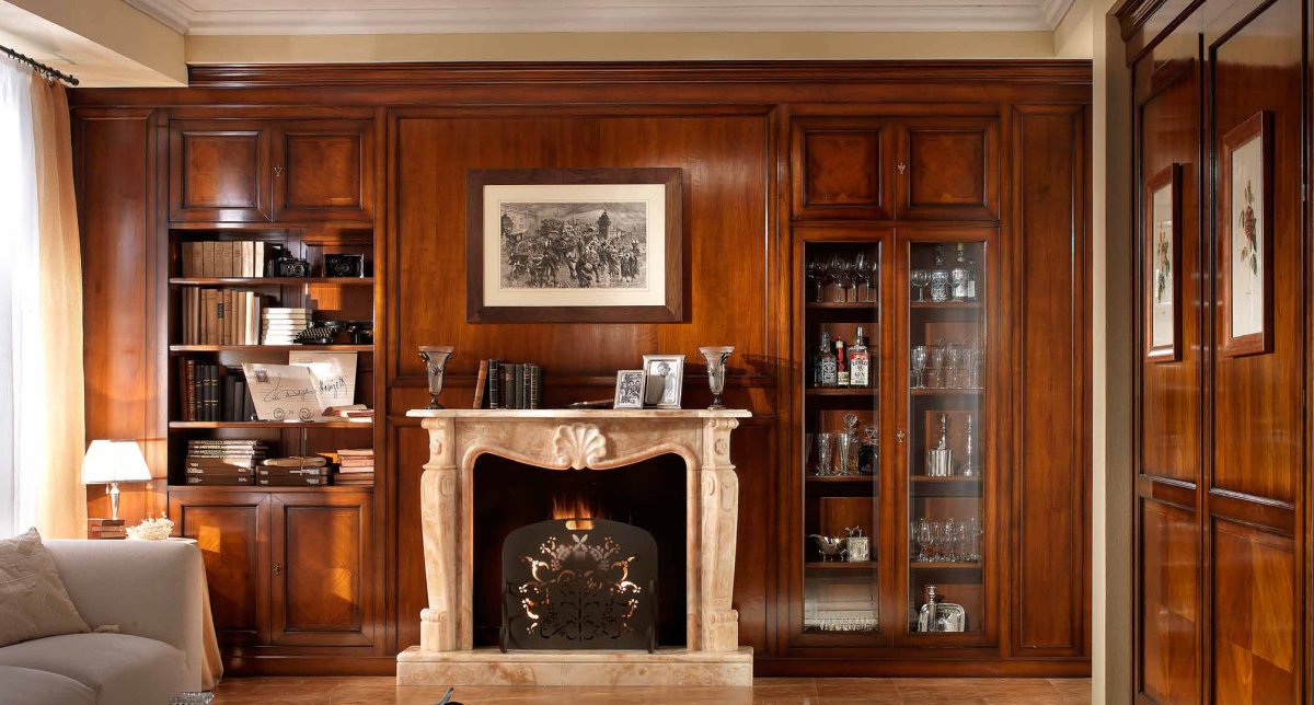 Стенка под телевизор в гостиную классика