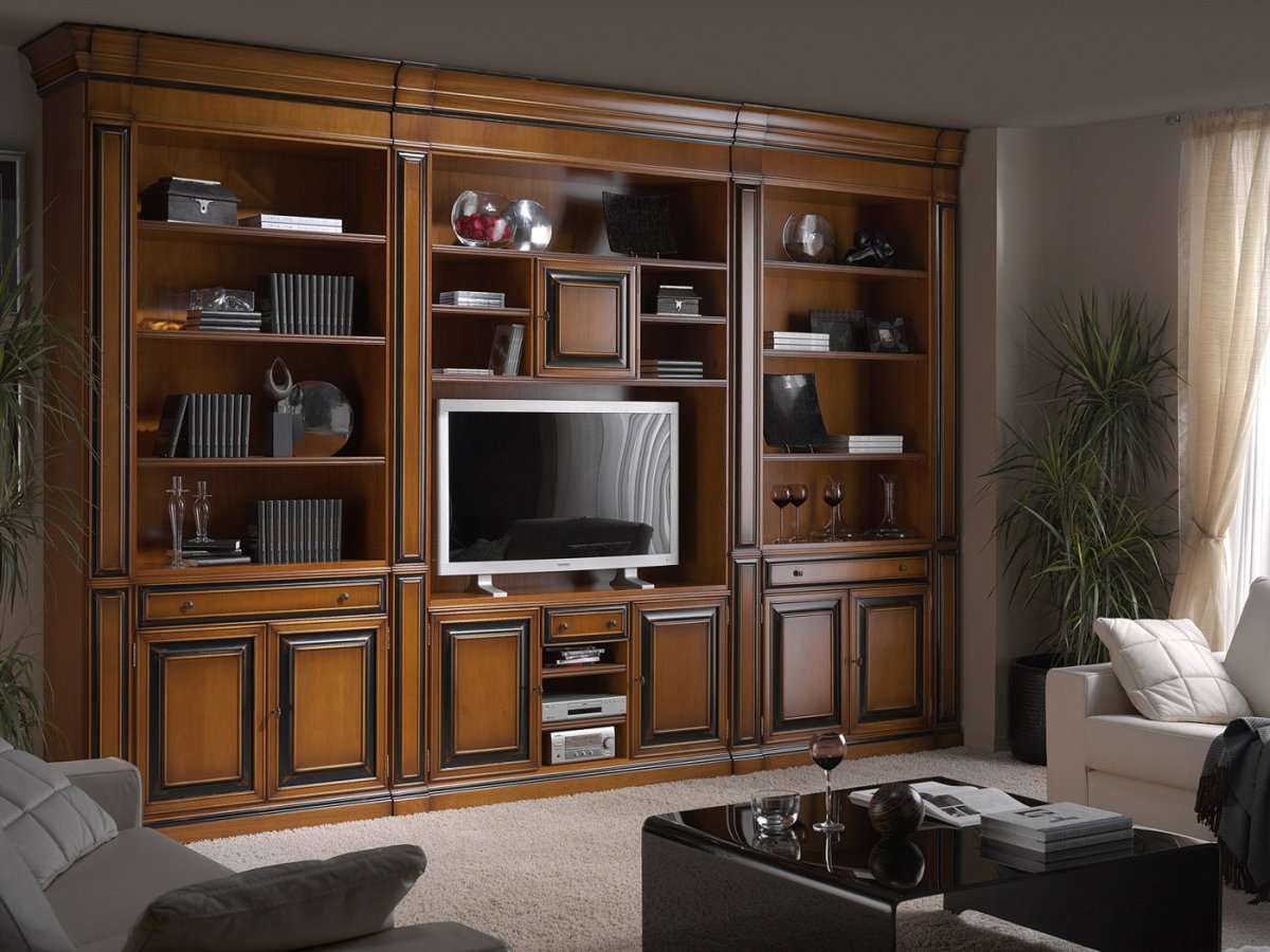 Темная мебель в гостиной