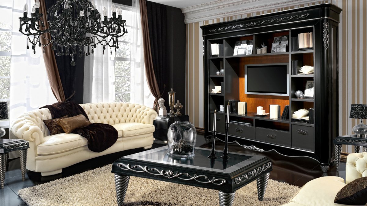 Стенка ТВ современная классика