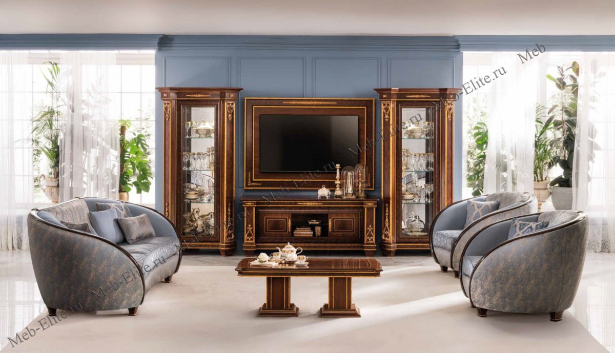 Итальянские стенки Модерн для гостиной цвет вишня