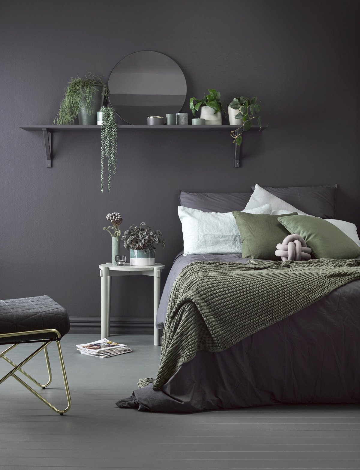 Гостиная с салатовыми акцентами