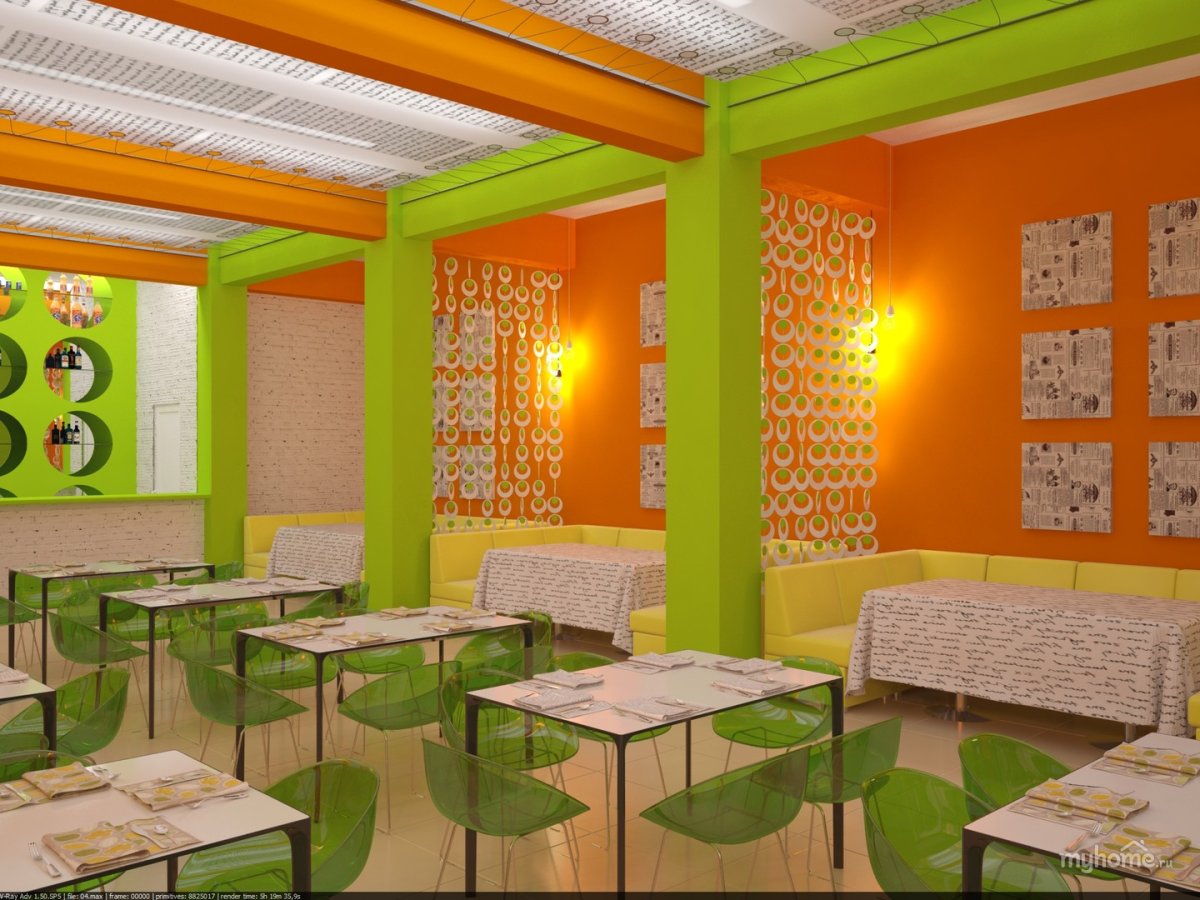 Кафе пиццерия интерьер