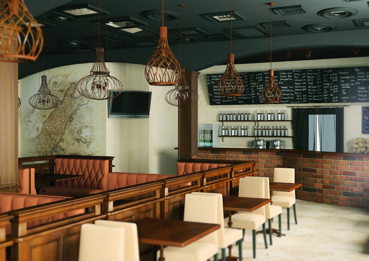 Интерьер пиццерии