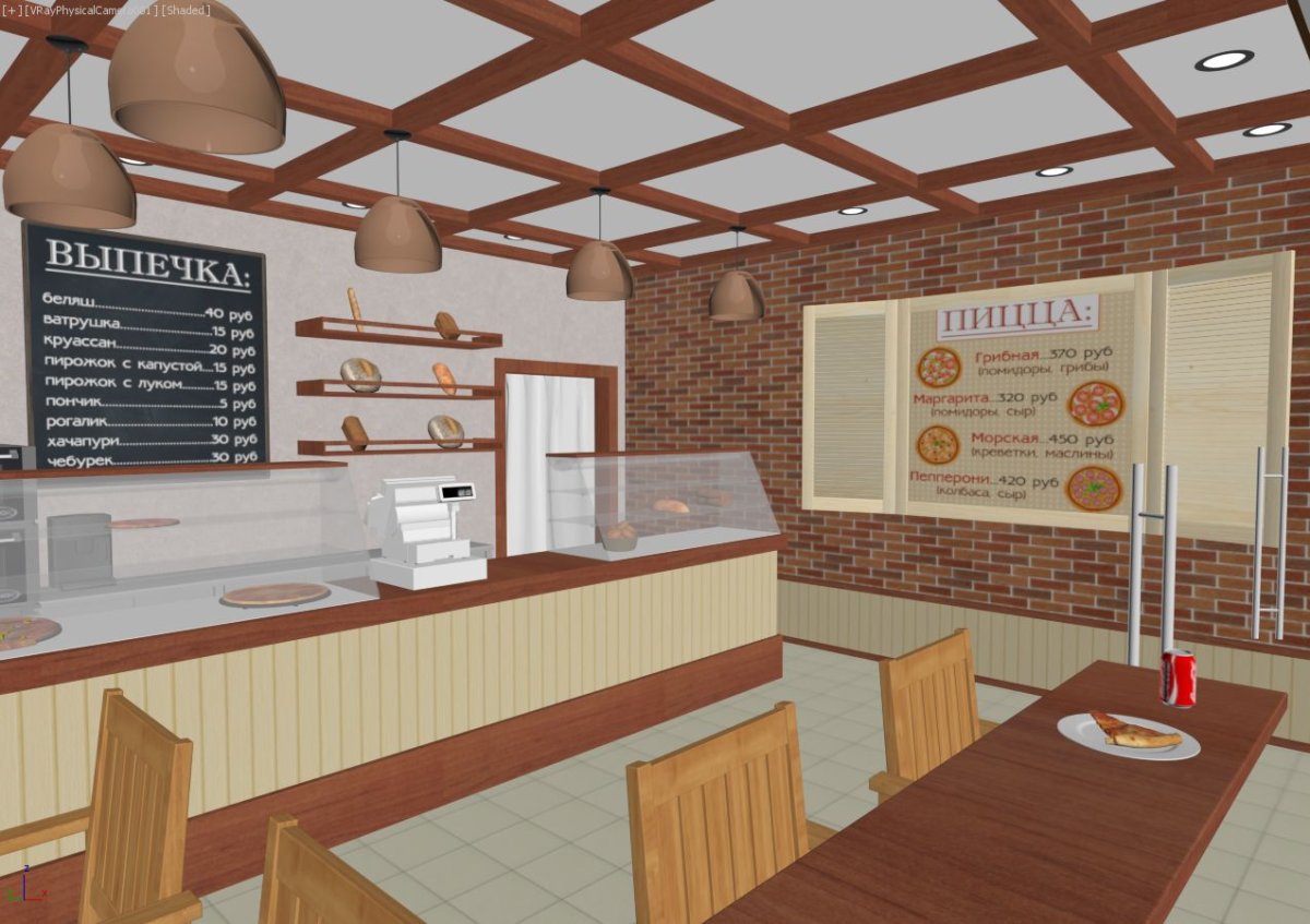 Интерьер маленького кафе