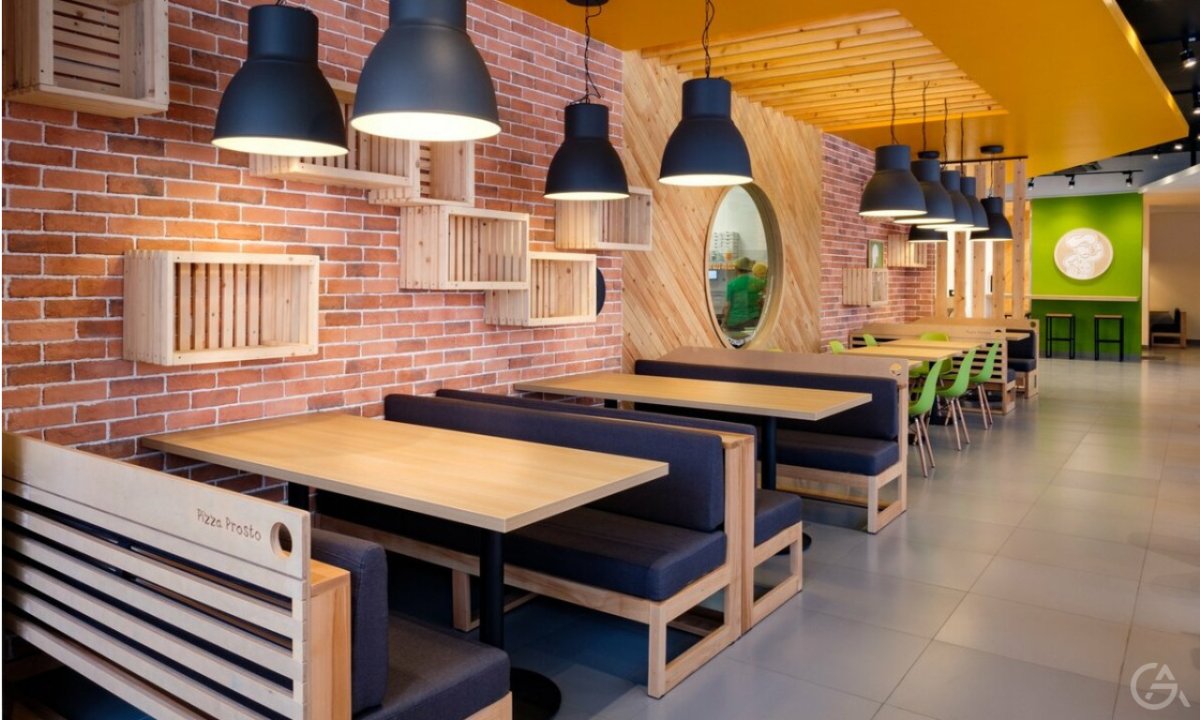Интерьер пиццерии в американском стиле