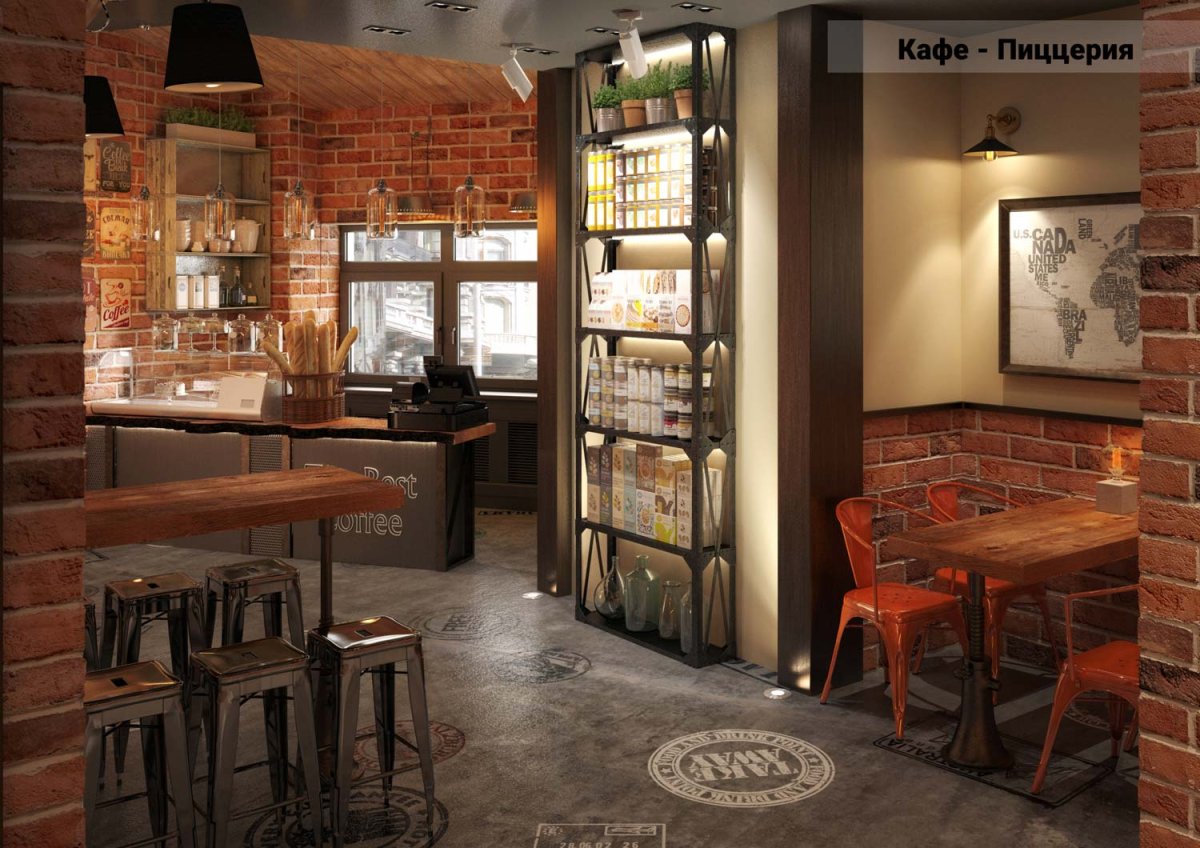Кафе пиццерия интерьер