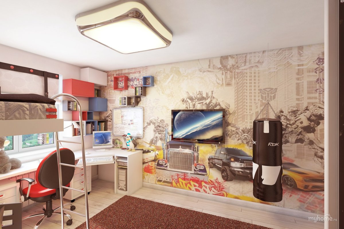 Комната для подростка 2 мальчика 12 кв