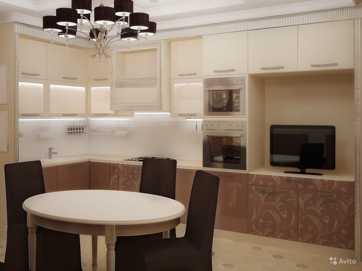 Кухня 7кв м в панельном доме Неоклассика