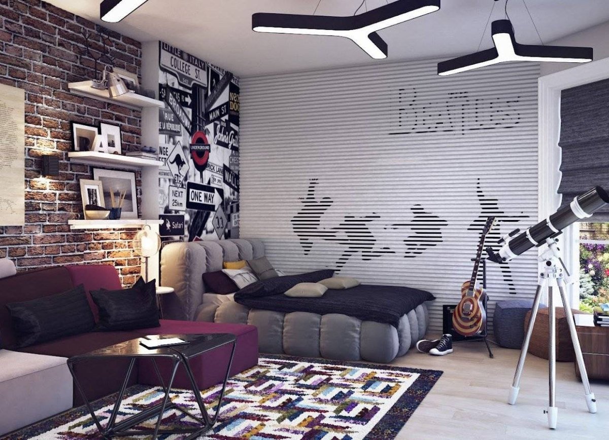 Комната в стиле лофт 12кв