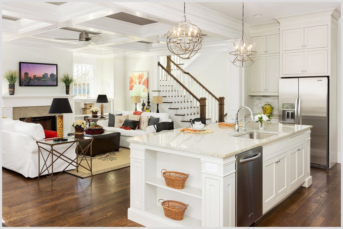 Остров в кухне гостиной