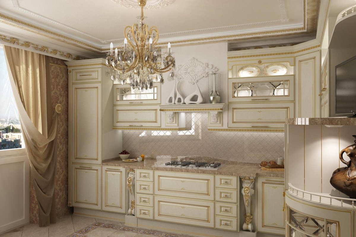 Кухонный гарнитур слоновая кость фото