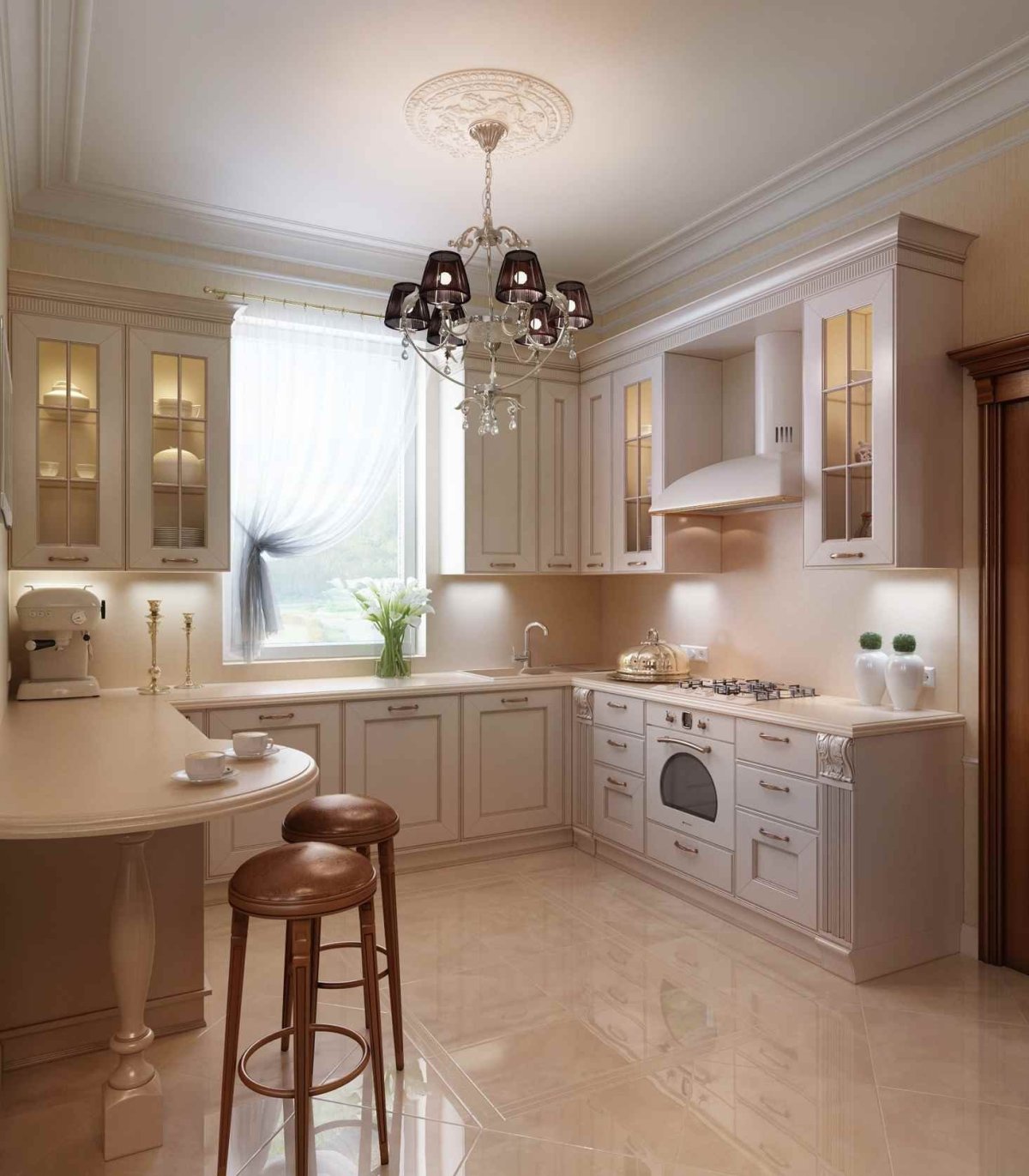 Кухня Луизиана Роял Вуд светлый с золотой патиной