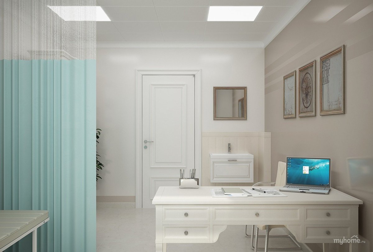 Кабинет в пастельных тонах