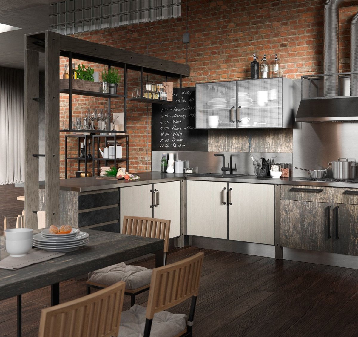 Вытяжки металлические лофт стиля