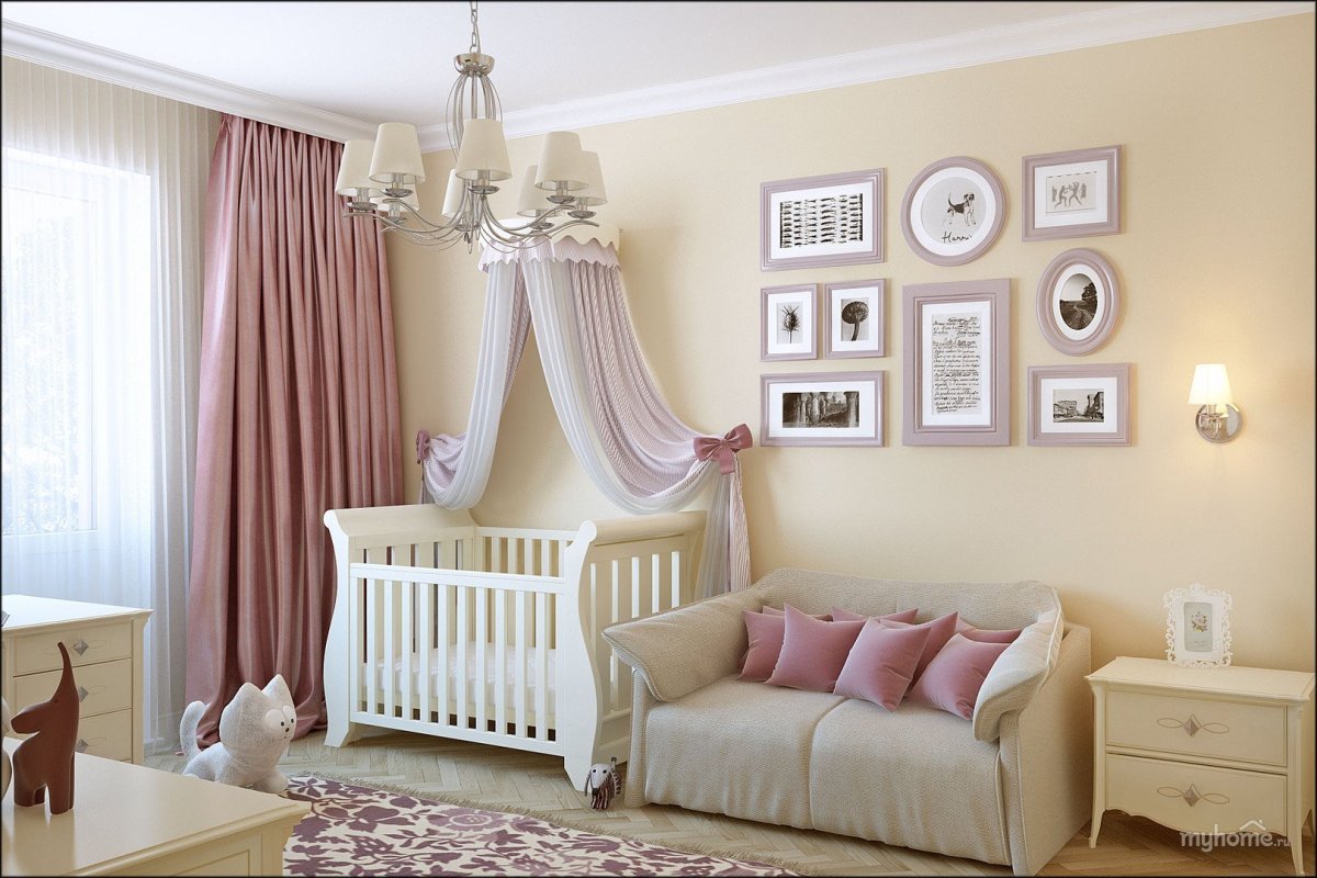 Детская в бежево розовых тонах