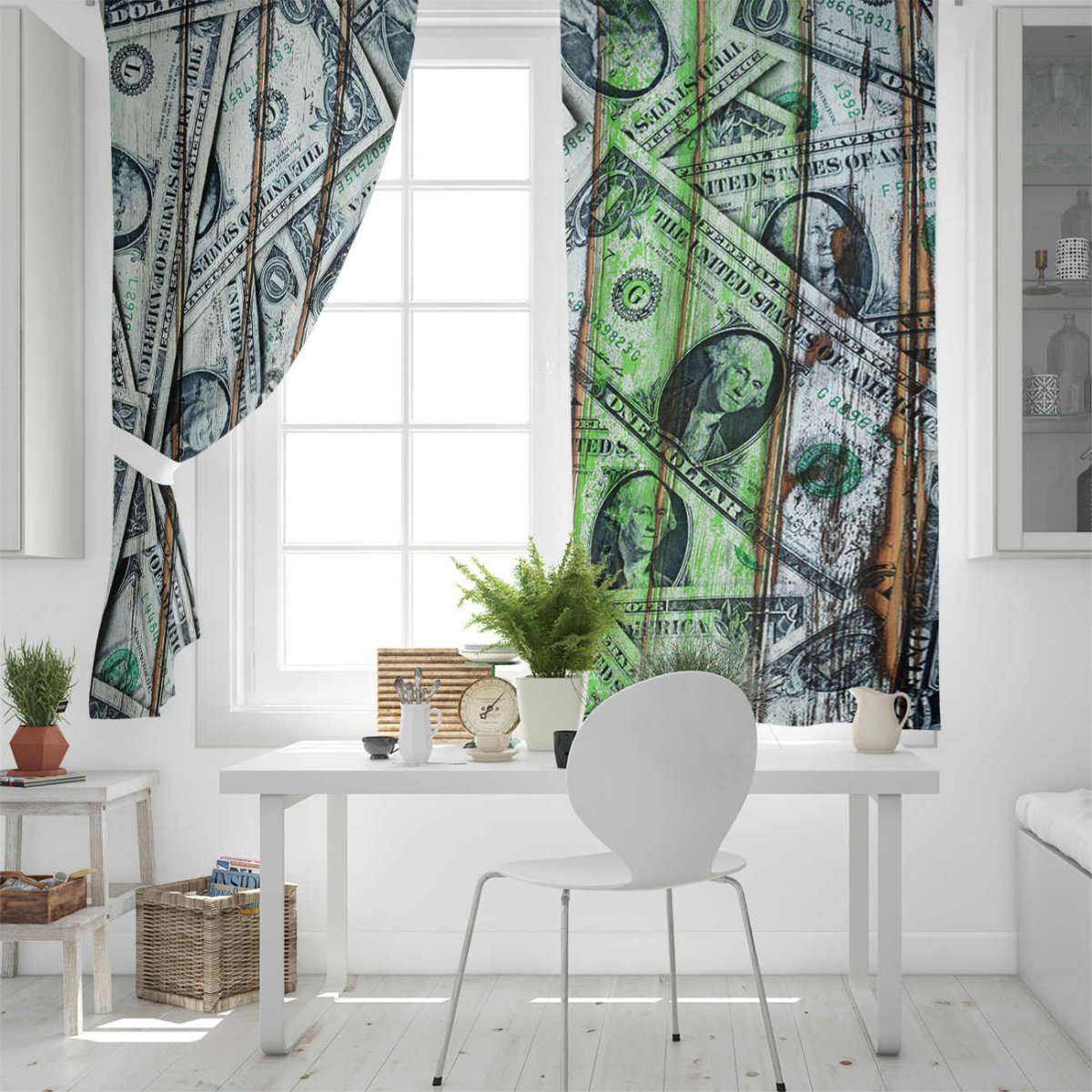 Шторы с растительным орнаментом