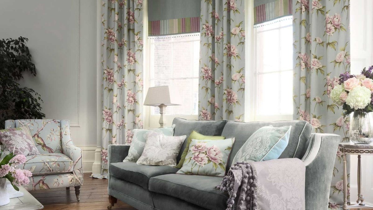 Портьеры с цветочным принтом