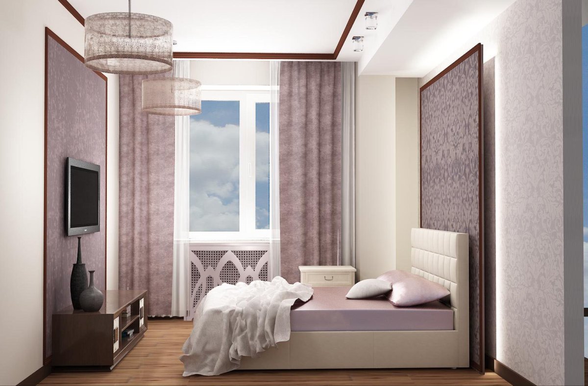 Интерьер спальни 16 кв прямоугольная