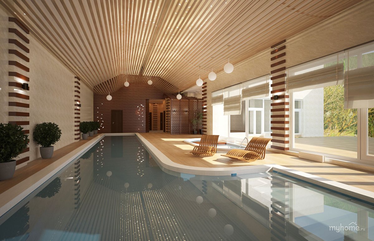 Интерьер сауна бассейн