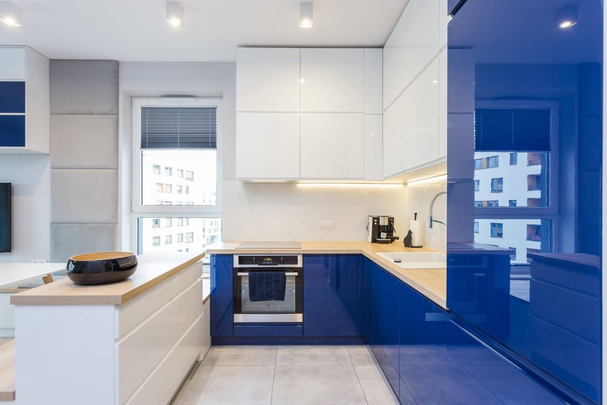 Кухня икеа Акстад синяя