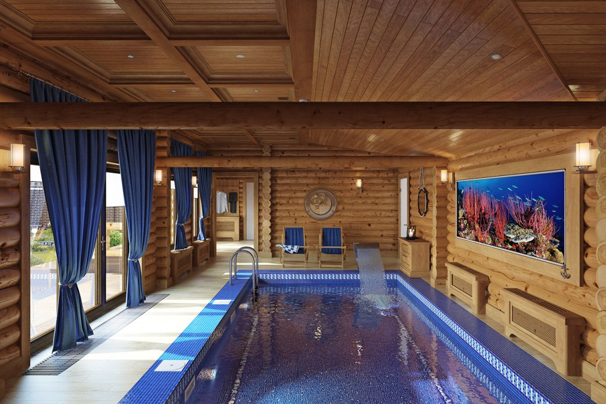 Баня с бассейном