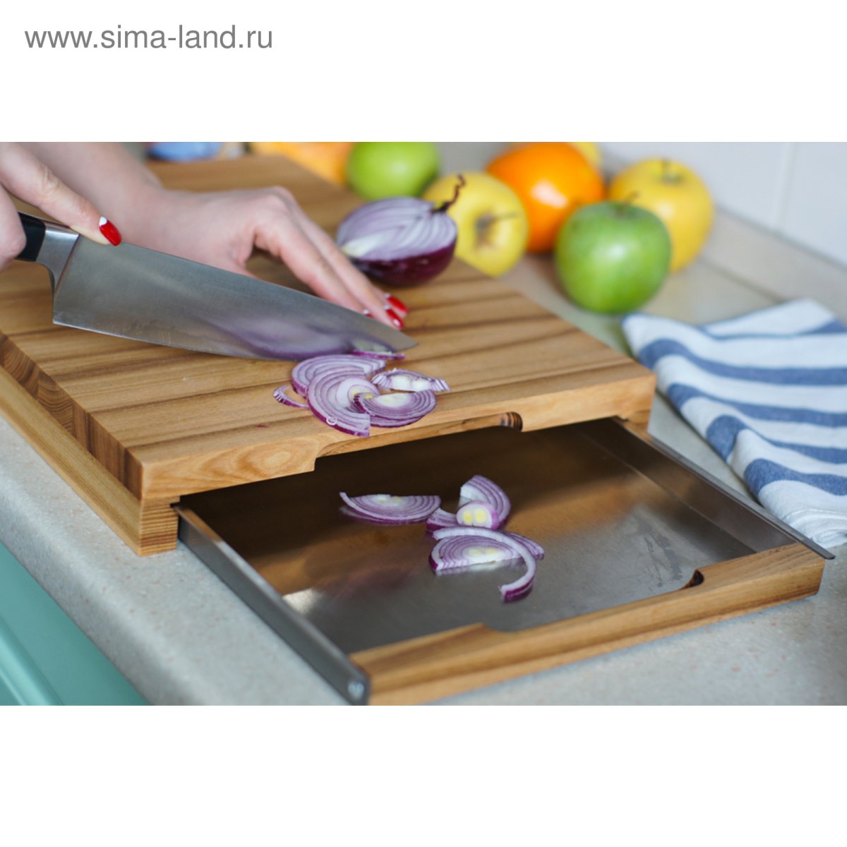 Доска разделочная с выдвижным лотком 38.5х31х6 см tomorrow's Kitchen