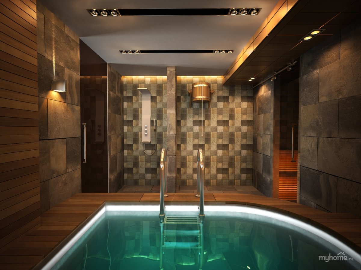 Баня с бассейном