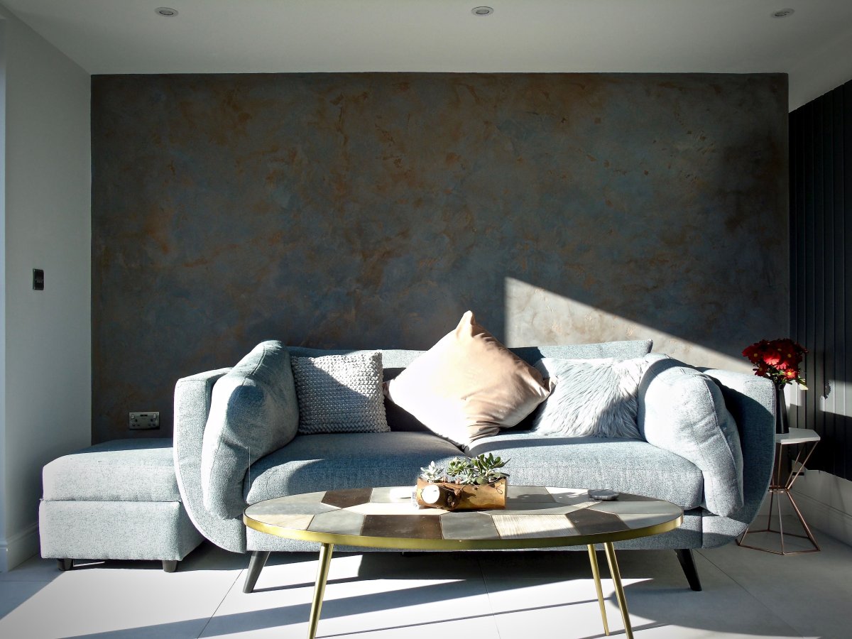 Графитовая штукатурка в интерьере