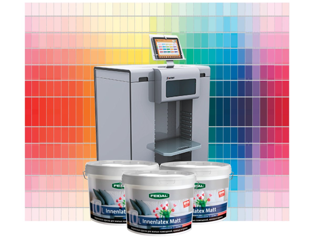 Банка с краской на столе