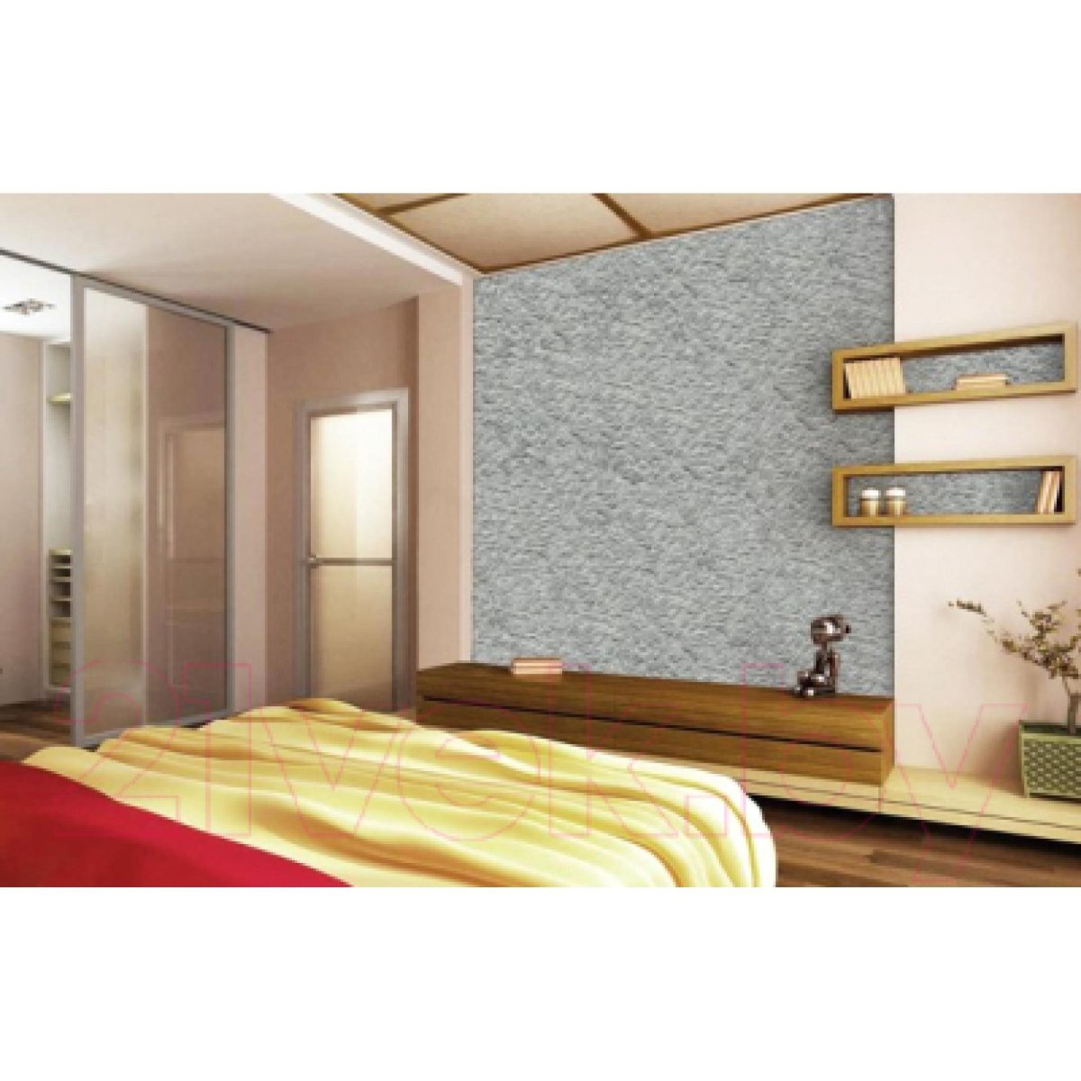 Жидкие обои в спальне дизайн