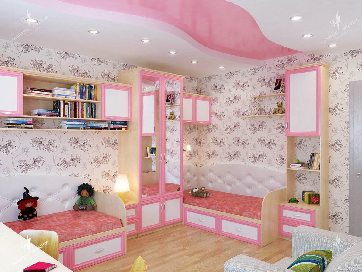 Корпусная мебель в детскую комнату для девочек