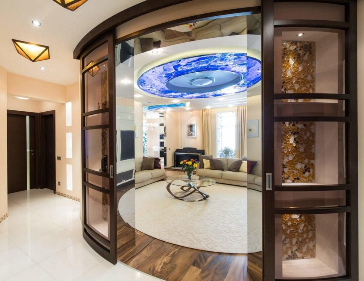 Радиусные перегородки раздвижные