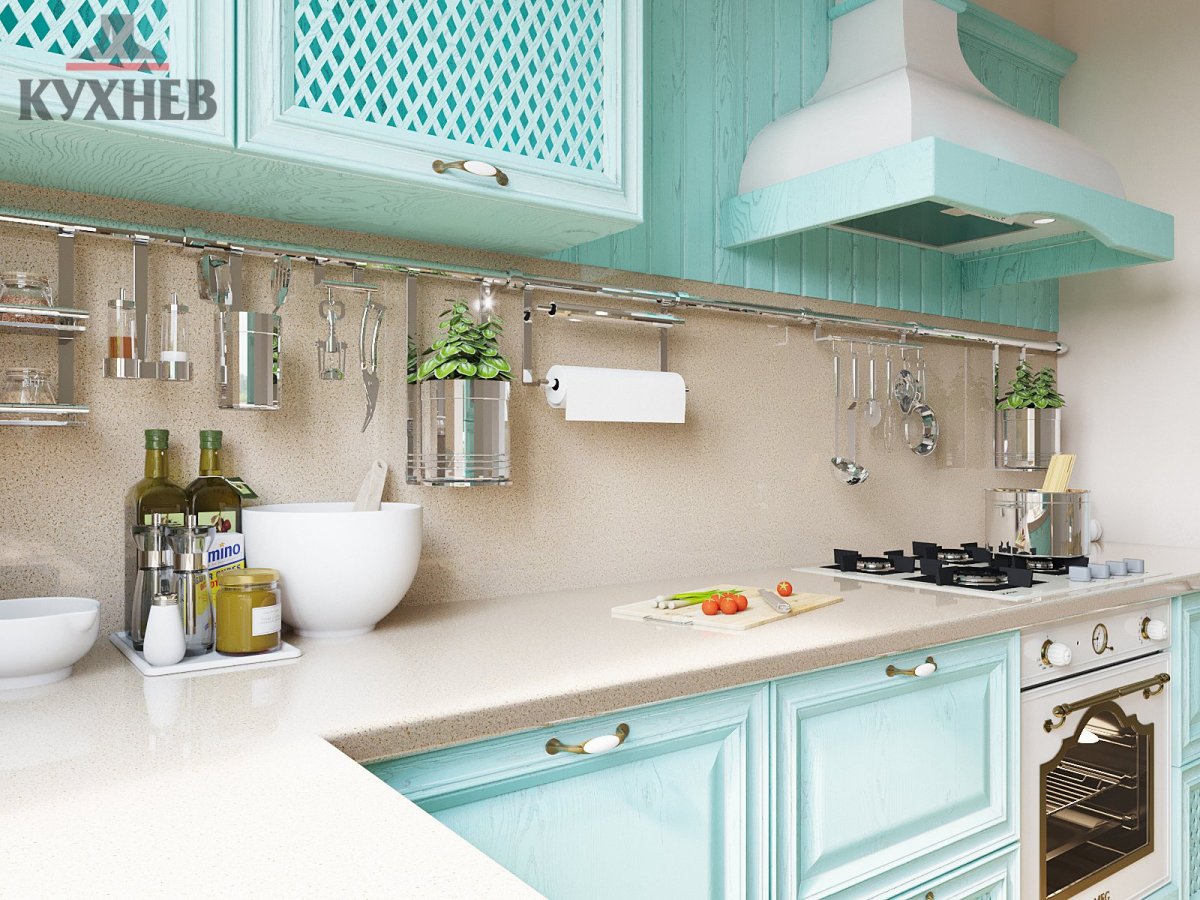 Кухня мятного цвета