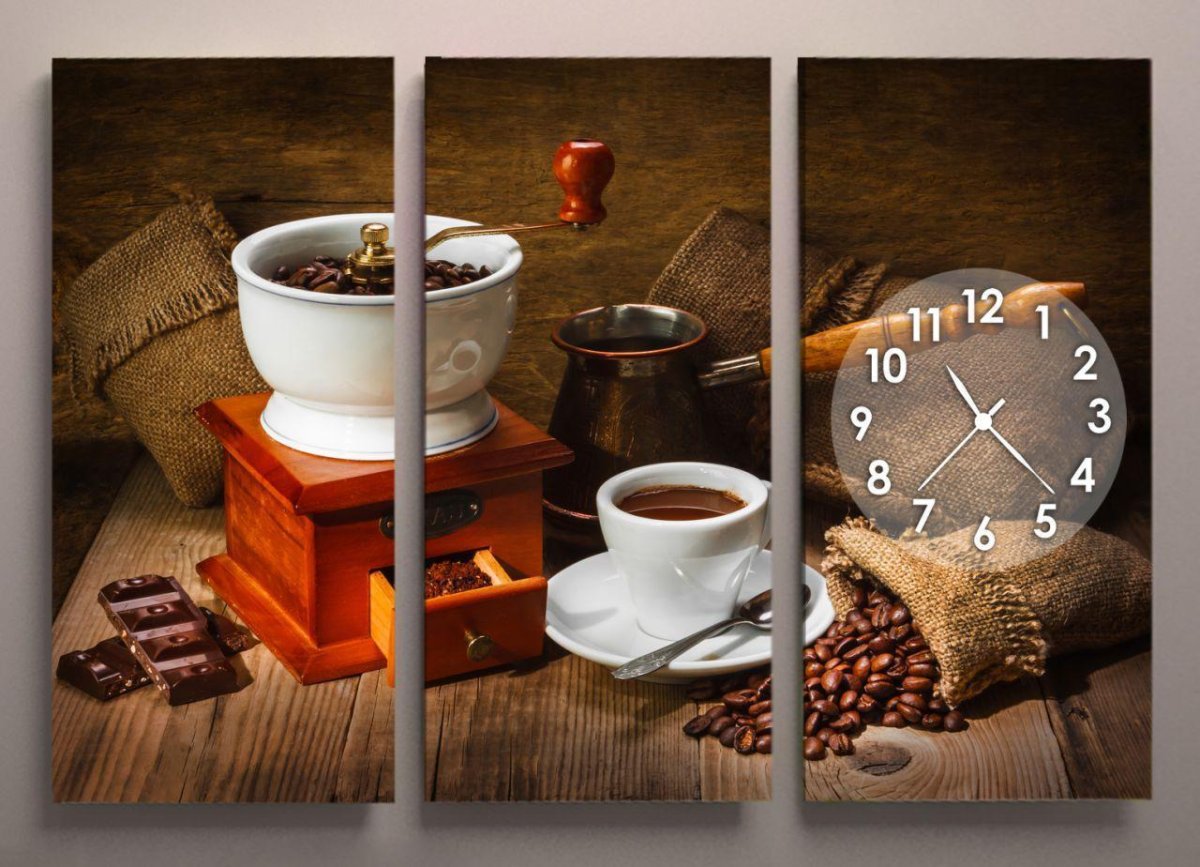 Модульные часы-картины для кухни