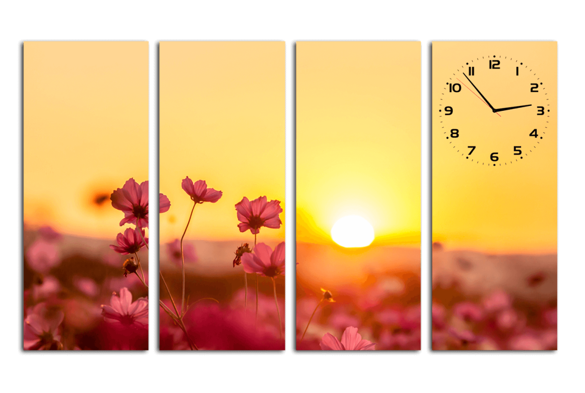Модульные картины с часами для кухни