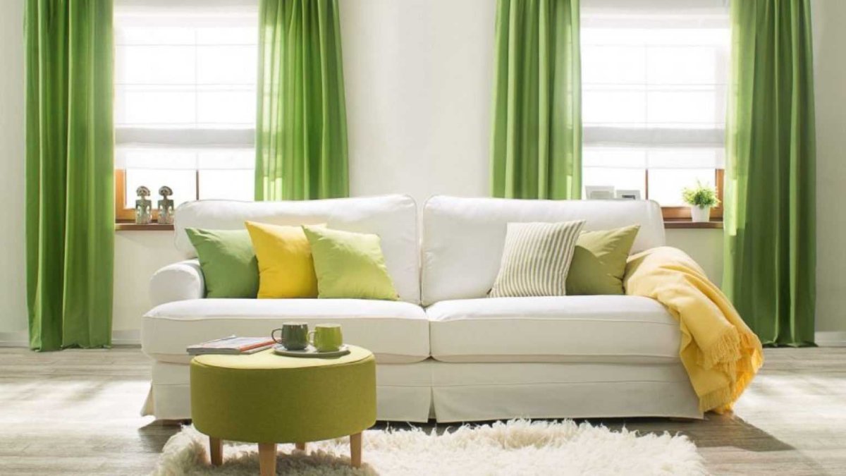 Шторы фисташкового цвета