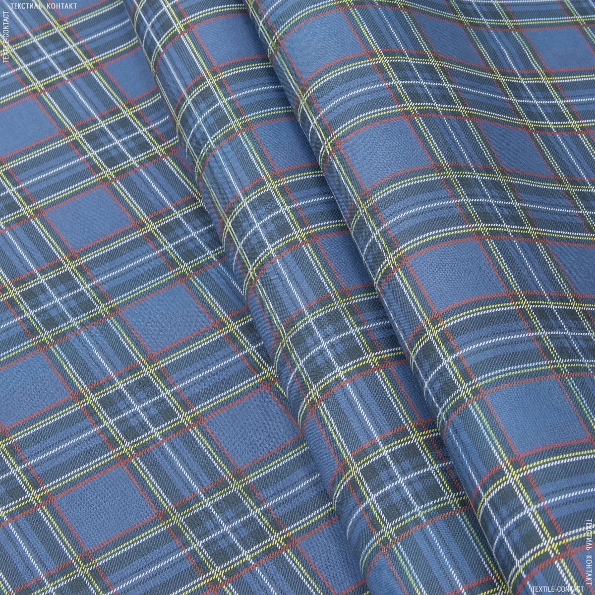 Ткань мебельная синий клетка