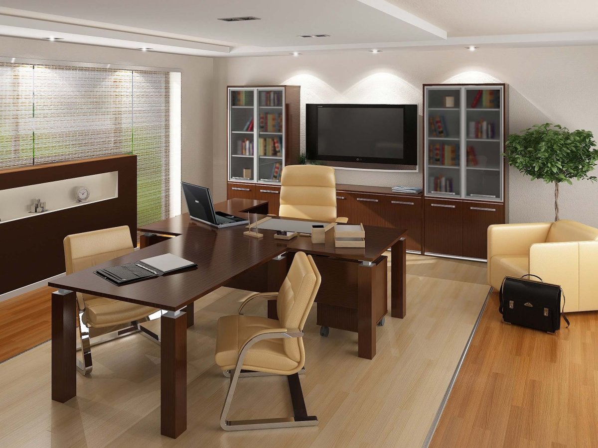 Отделка стен кабинета руководителя